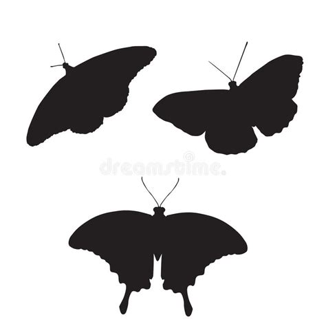 Ensemble De Guindineaux De Vecteur Silhouette De Trois Papillons