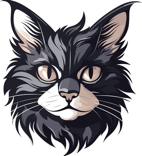 Black Cat Head Cartoon Illustration Art Ai Generated 27291011 Png
