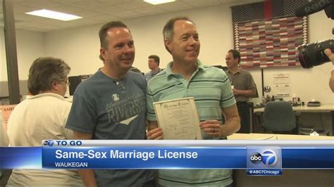 Same Sex Couples Line Up For Marriage Licenses Across Illinois