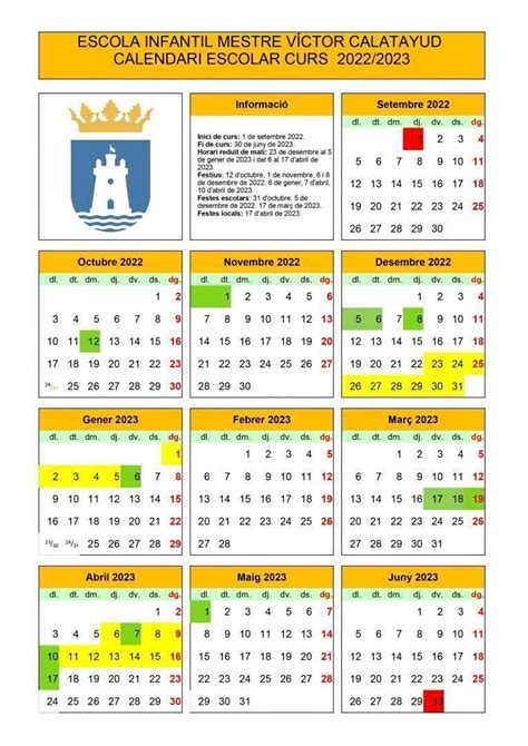 Calendari Per Al Pròxim Curs Escolar 2022 2023 Escoleta Infantil Víctor