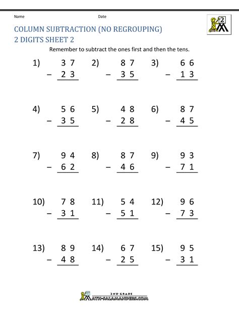 Subtraction 3 Digits Without Regrouping Worksheets