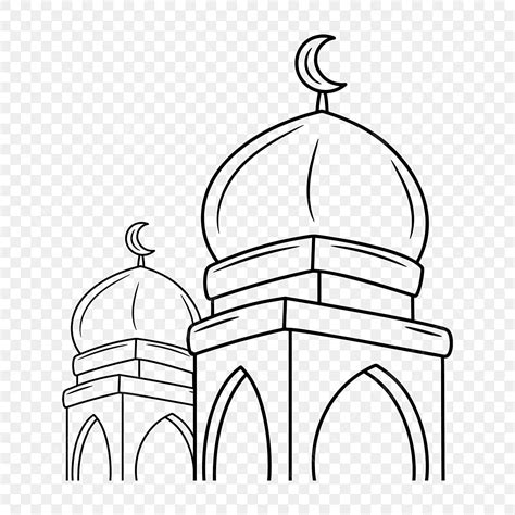 رسم قبة المسجد مع بسيط نمط مرسومة باليد رسم يدوي رسم المسجد صلى Png