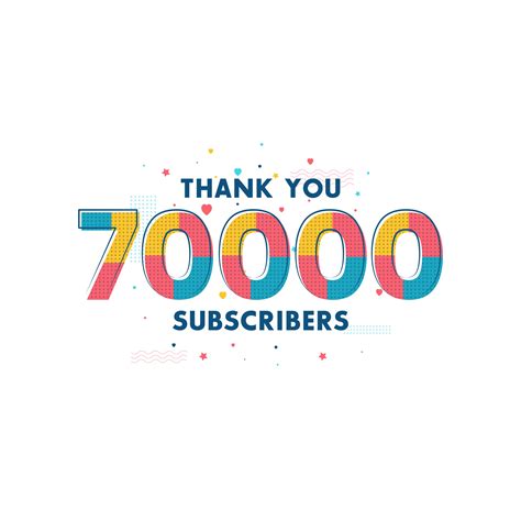 Thank You 70000 Subscribers Celebration Greeting Card For 70k Social