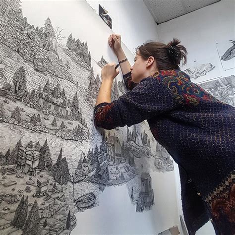 Artist Creates Detailed Pen And Ink Drawings Of Imaginary Landscapes