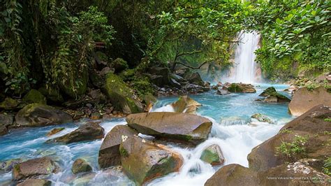 Parque Nacional Volcán Tenorio Costa Rica Cascadas Fondo De Pantalla
