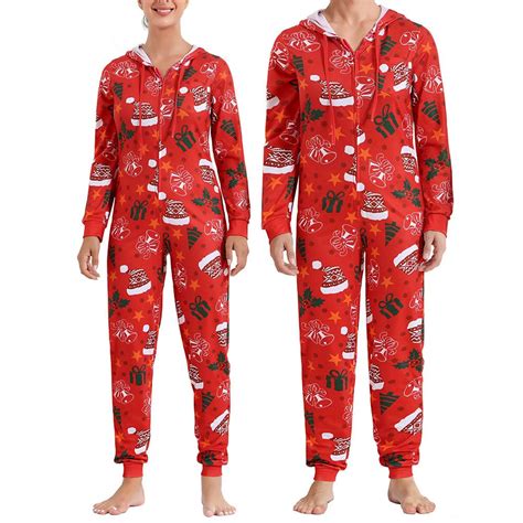Doloam Couples Matching Christmas Onesie Adult One Piece His And Hers Christmas Pajamas Set For