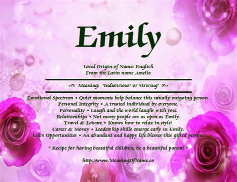 Significado De Emily Significado De Emily Nombres Significados De Los