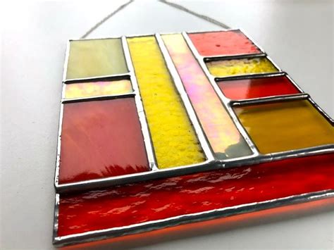 St Clements Orange And Yellow Stained Glass Panel Suncatcher Home Decor