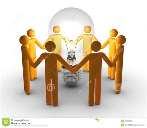 Team work for ideas stock illustration. Illustration of light - 20092752