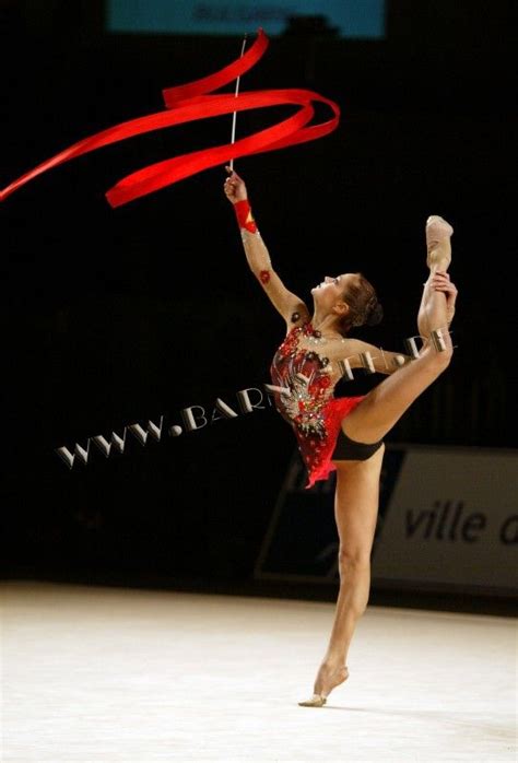 Irina Tchachina With Red Ribbon Gymnastics Poses Gymnastics