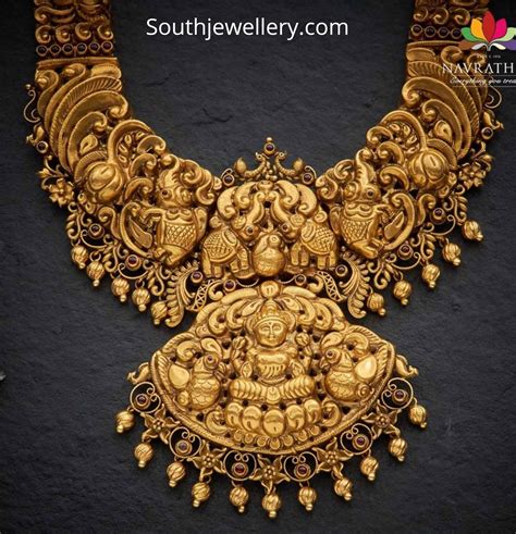 Antique Gold Deep Nakshi Work Haram Indian Jewellery Designs