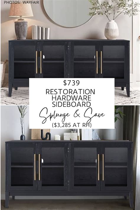 Restoration Hardware French Contemporary Glass 4 Door Sideboard Dupe