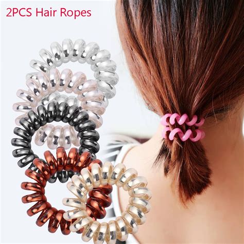 Honeydewd 2pcs Ties Ornament Accessories Pure Color Rubber Hair Band
