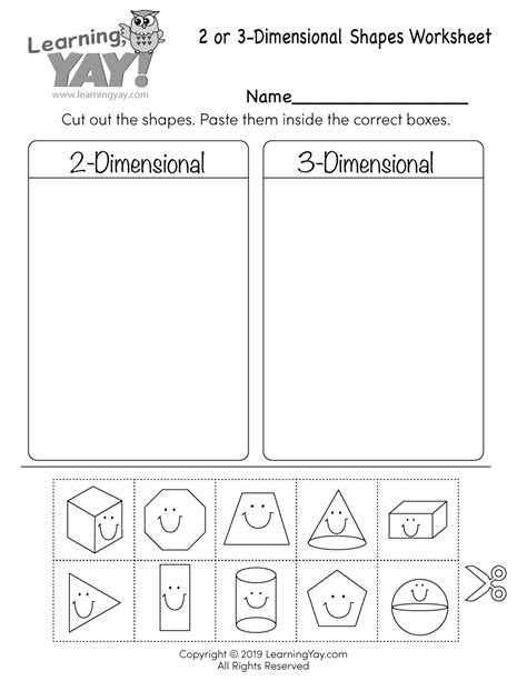 Two And Three Dimensional Shapes Worksheets For Kindergarten