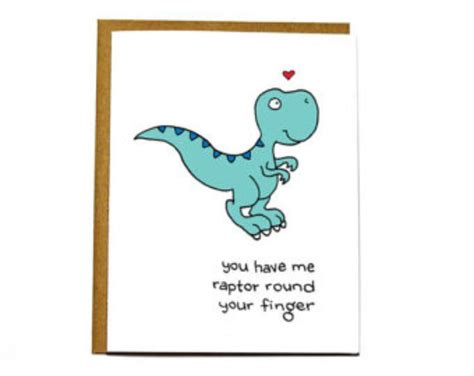 Cute Dinosaur Card T Rex I Love You This Much Love Card Funny Valentines Day Card