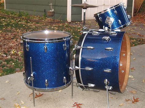 Slingerland Drums 1962 Blue Sparkle Wrap 3 Pcs 131622 Dw Reverb