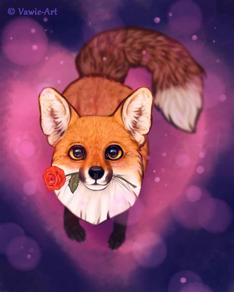 Valentine Fox By Vawie Art On Deviantart