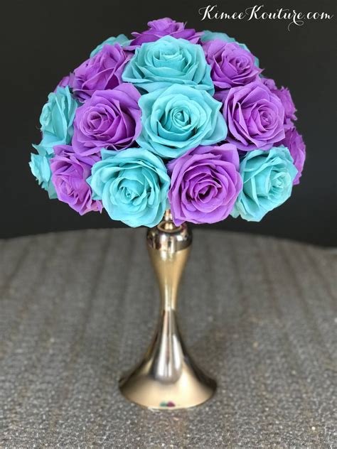 Turquoise And Lavender Wedding Centerpiece Lavender And Etsy
