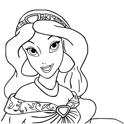 In case you don\'t find what you are looking for, use the top search bar to search again! Disney Princess Jasmine Coloring Pages - GetColoringPages.com