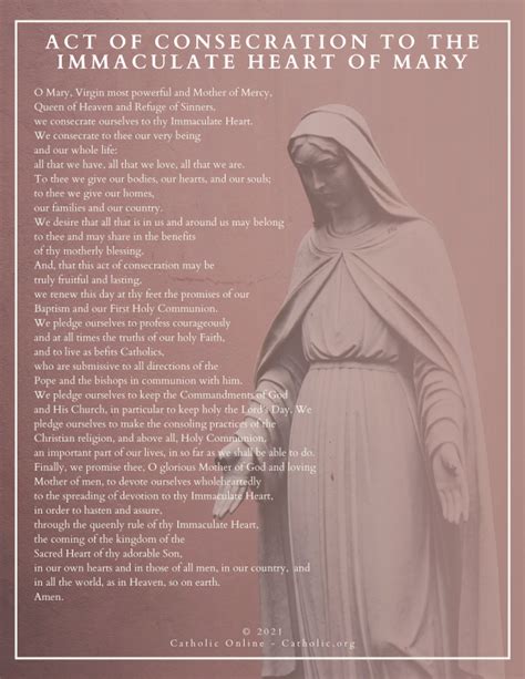 Act Of Consecration To The Immaculate Heart Of Mary Free Pdf