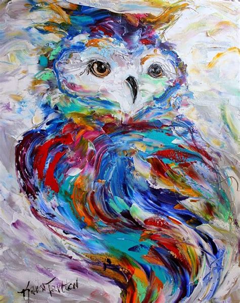 Uac Wall Arts 100 Hand Painted Oil Painting Colorful Animal Owl Canvas