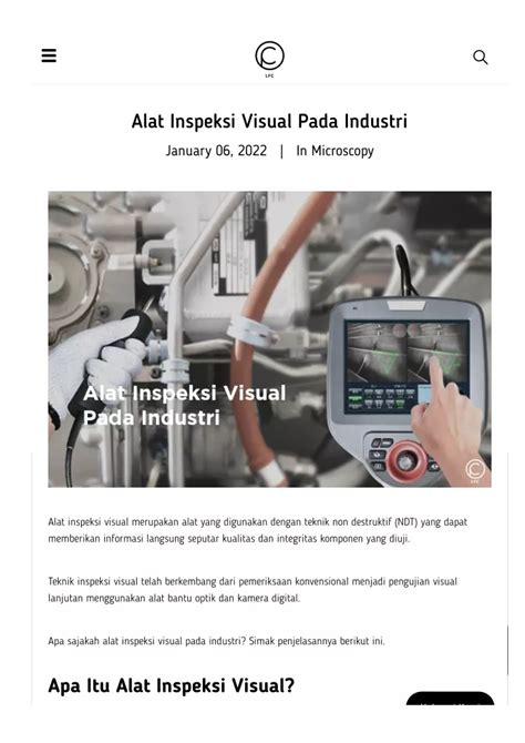 Ppt Alat Inspeksi Visual Pada Industri Powerpoint Presentation Free