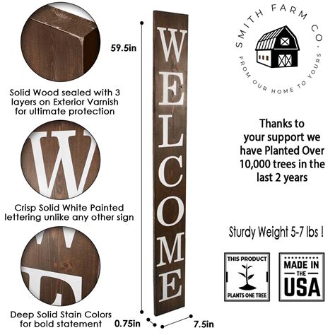 Buy Tall Outdoor Welcome Sign For Front Door Vertical Welcome Sign For
