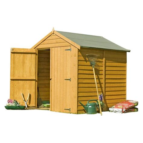Shire Overlap Windowless Shed 6x6 With Double Doors One Garden