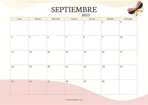 ¡gratis Descarga El Calendario Septiembre 2023 Para Imprimir En Pdf