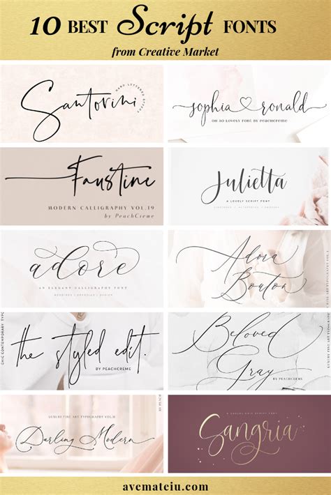 10 Of The Best Script Fonts From Creative Market Ave Mateiu