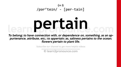 Pronunciation Of Pertain Definition Of Pertain Youtube