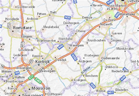 Waregem (belgium, flemish region), 50.8833°, 3.4167°. Mappa MICHELIN Waregem - Pinatina di Waregem ViaMichelin