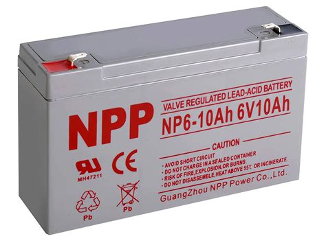 Npp Np6 10ah Rechargeable Sealed Lead Acid 6v 10ah Battery F1
