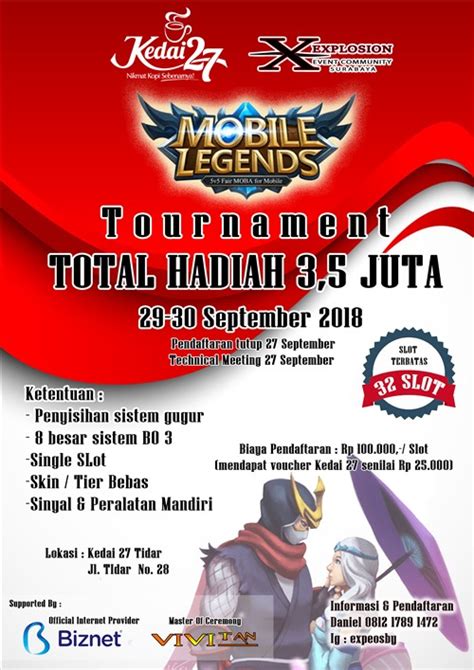 Mobile Legends Tournament By Kedai 27 Tidar Feat Explosion Event