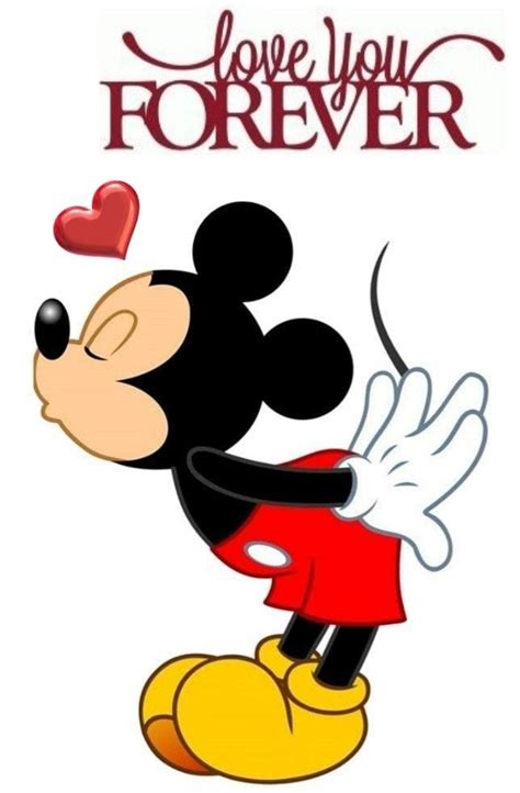 A Cartoon Mickey Mouse With The Words Love You Forever