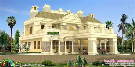 5 Bedroom Colonial Model Luxury Home Plan Kerala Home Design And