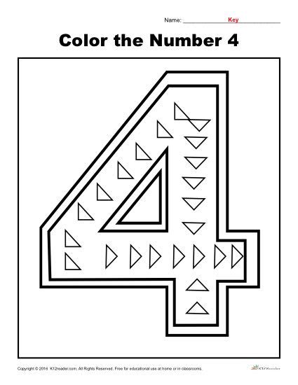 Number 4 Worksheet