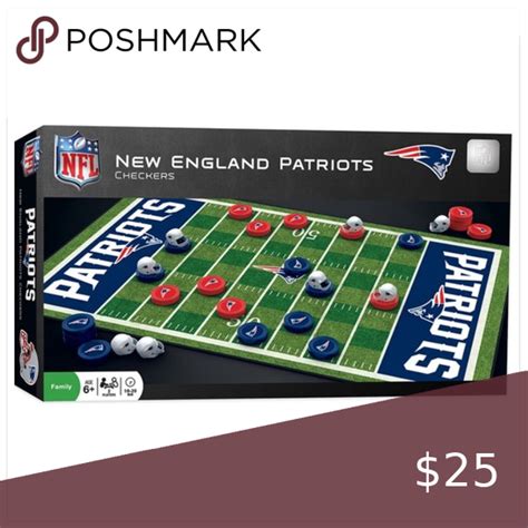 Nfl New England Patriots Checkers Board Game Nfl New England Patriots