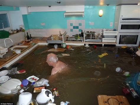 Uk Weather Sees Storm Desmond Flood Victim Swim In His Cumbria Kitchen