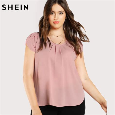 Buy Shein Casual Plus Size Pink Blouse Fashion Elegant