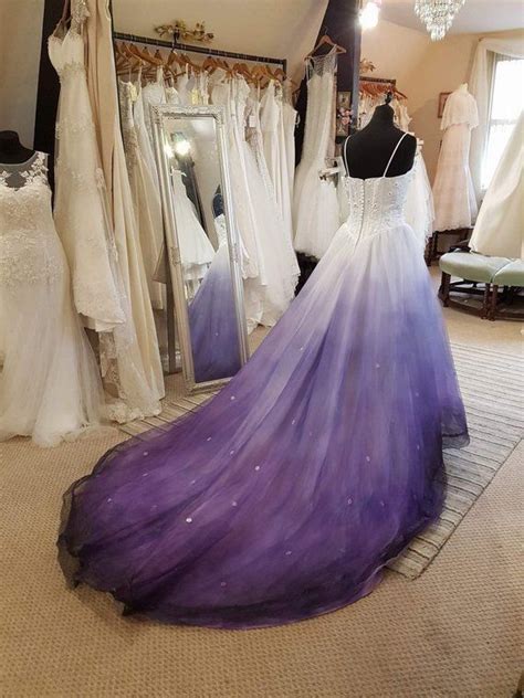 Purple And White Wedding Dress Purple Wedding Dress Ombre Wedding Dress Dye Wedding Dress