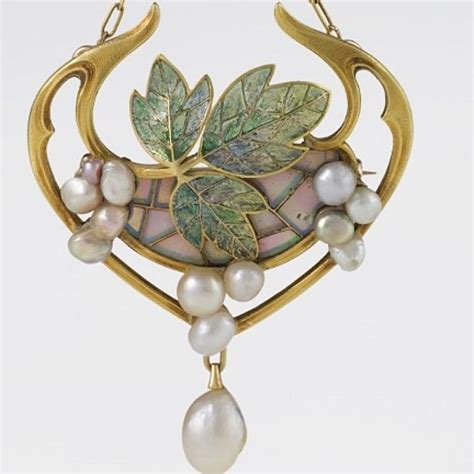 Georges Fouquet French Art Nouveau Opal Pearl Gold And Enamel Pendant