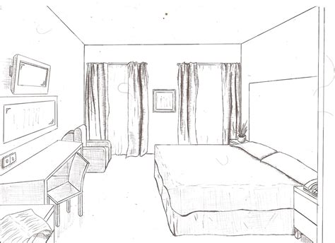 Как нарисовать объемную комнату с мебелью поэтапно карандашом для