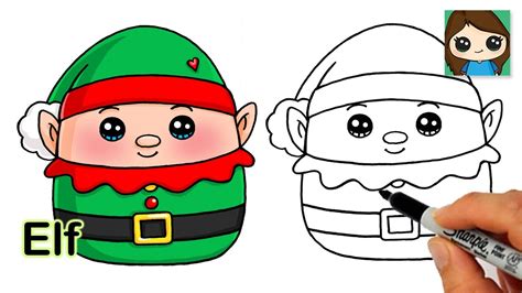 How To Draw A Christmas Elf Easy ️holiday Squishmallows Youtube
