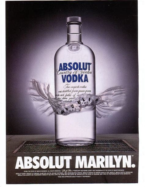 Marilyn Absolut Vodka Vodka Publicité