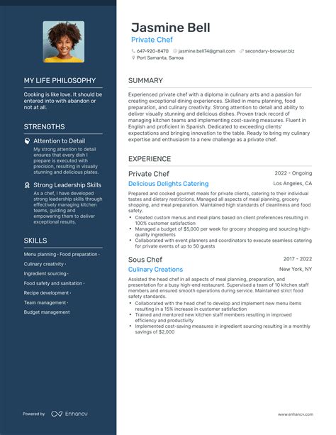 3 Private Chef Resume Examples And How To Guide For 2023