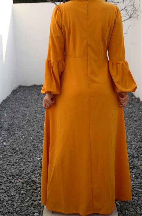 6214 Long Sleeve Hot Sale Modest Fashion Casual Muslim Dress Hijab