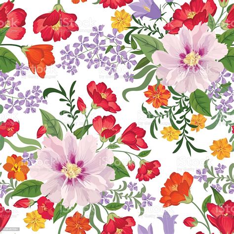 Floral Seamless Pattern Flower Background Stock
