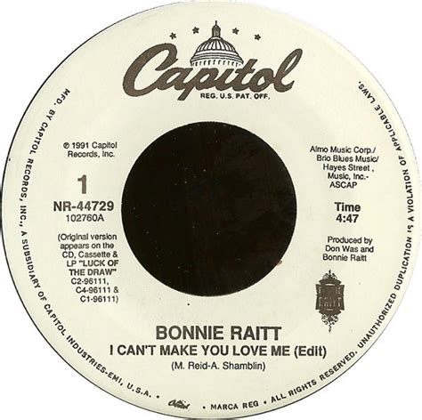 Bonnie Raitt I Cant Make You Love Me 1991 Specialty Pressing