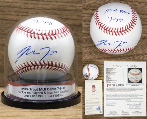 Mike Trout Autographed Baseball Memorabilia And Mlb Merchandise